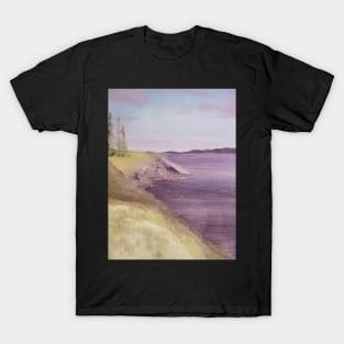 Lilac lake oil painting by Tabitha Kremesec T-Shirt